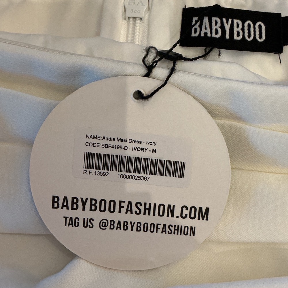 Babyboo Addie Maxi Dress Ivory Medium New With Tags - Picture 3 of 5